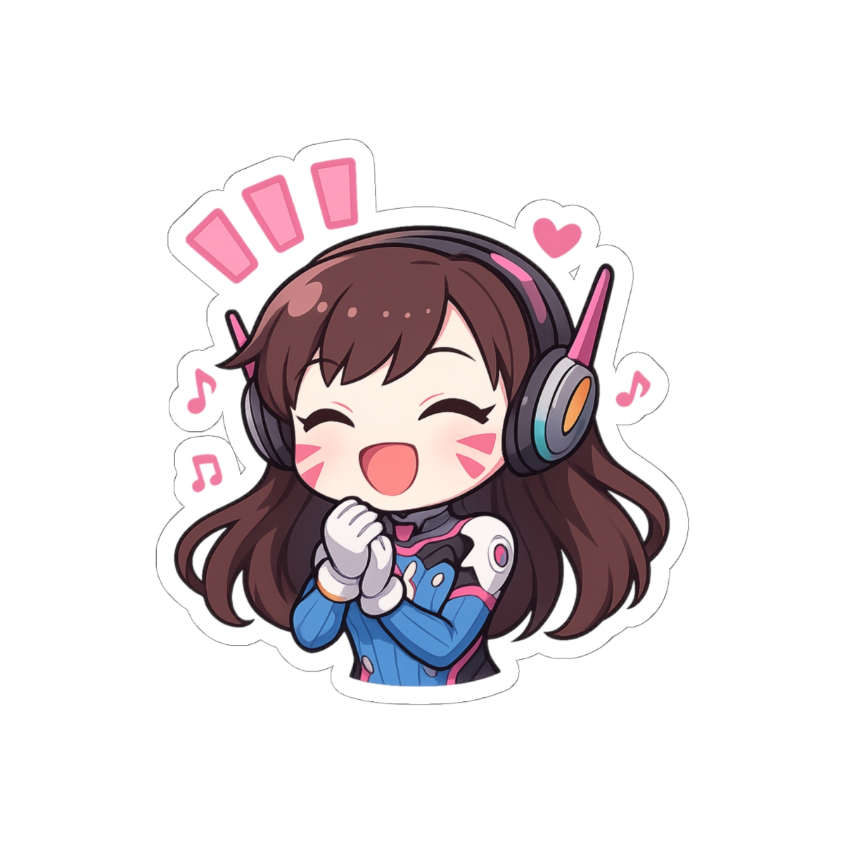 Excited D.Va Overwatch Cute Sticker | Vinyl Decal