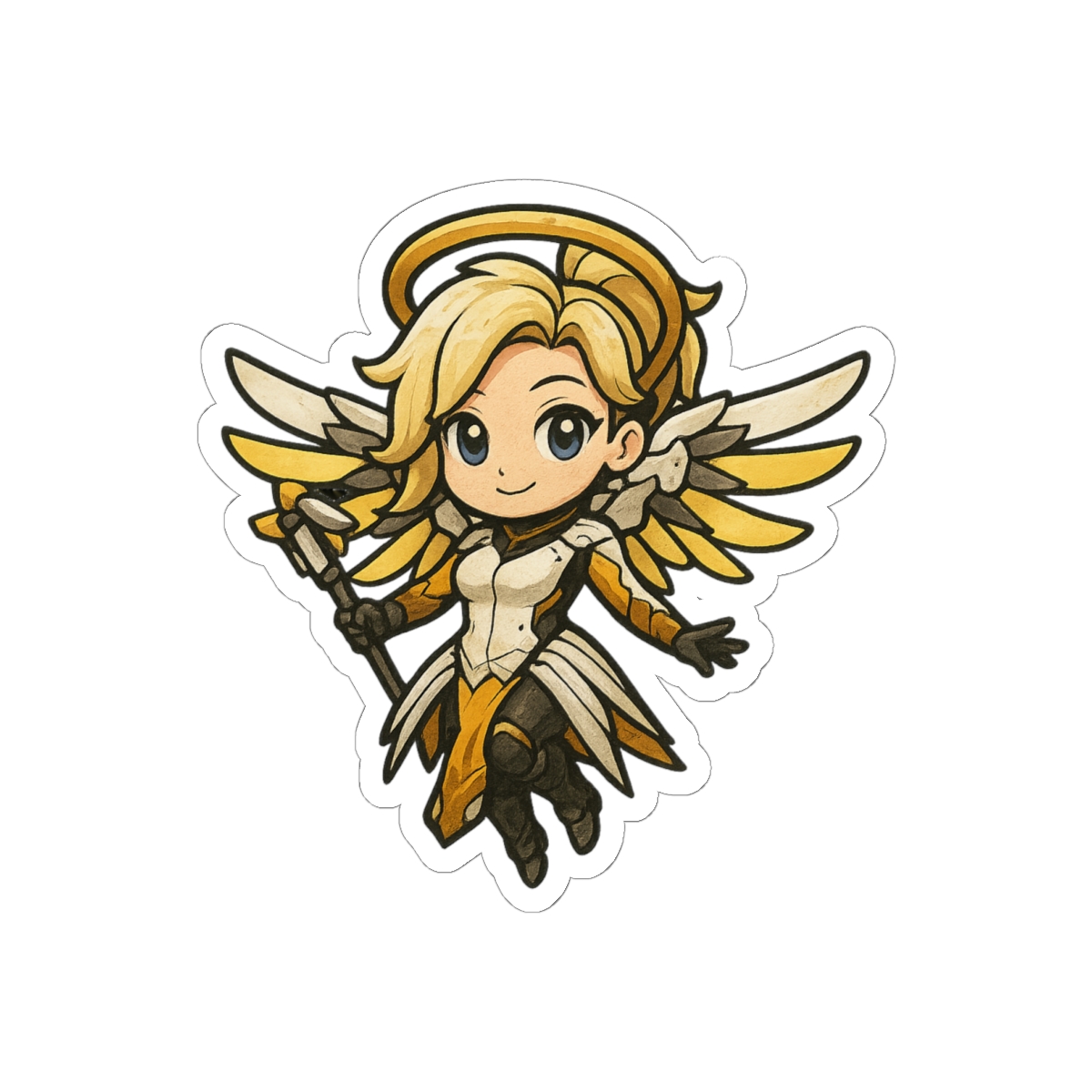 OverCute Mercy Vinyl Sticker | Adorable Overwatch Decal