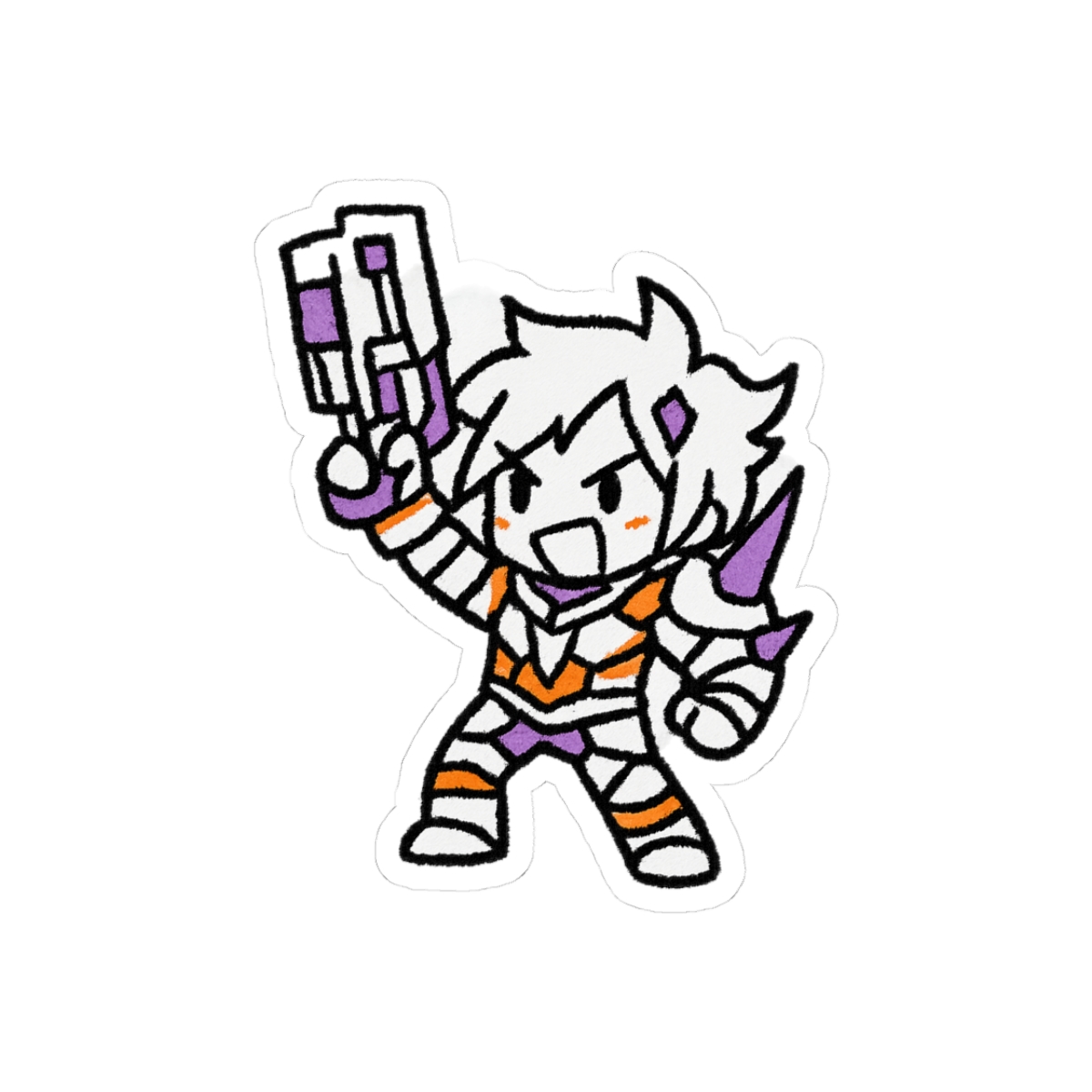 Hazard MS Paint Watch Sticker | Retro Pixel Art Vinyl Decal