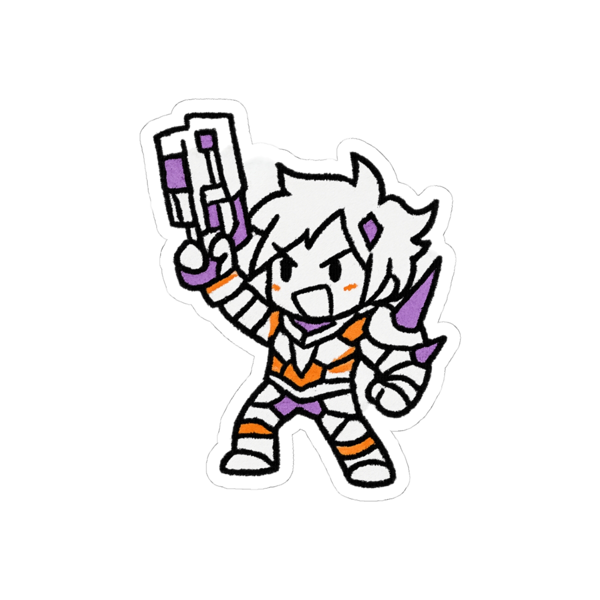 Hazard MS Paint Watch Sticker | Retro Pixel Art Vinyl Decal - alternate angle 1, merchandise