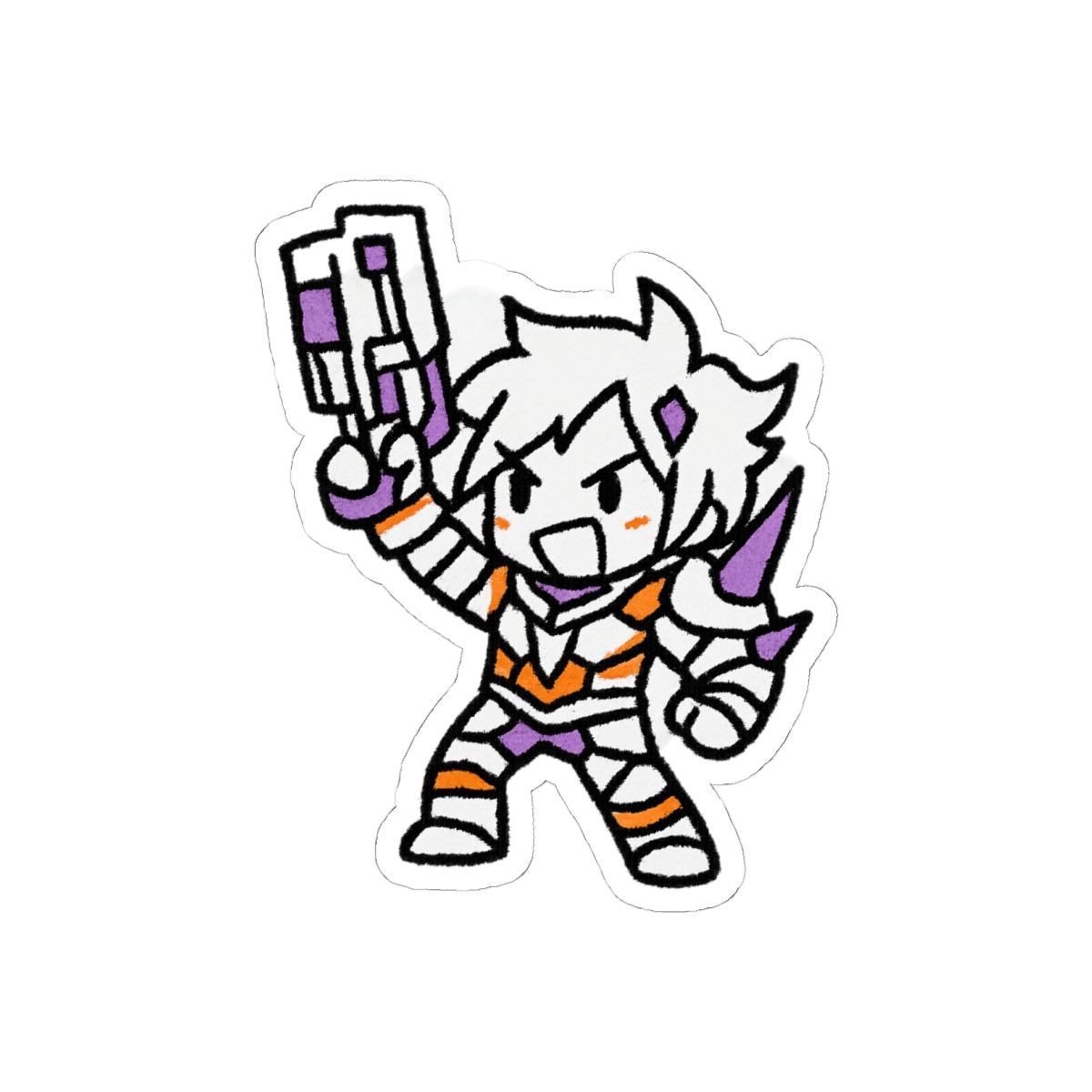 Hazard MS Paint Watch Sticker | Retro Pixel Art Vinyl Decal