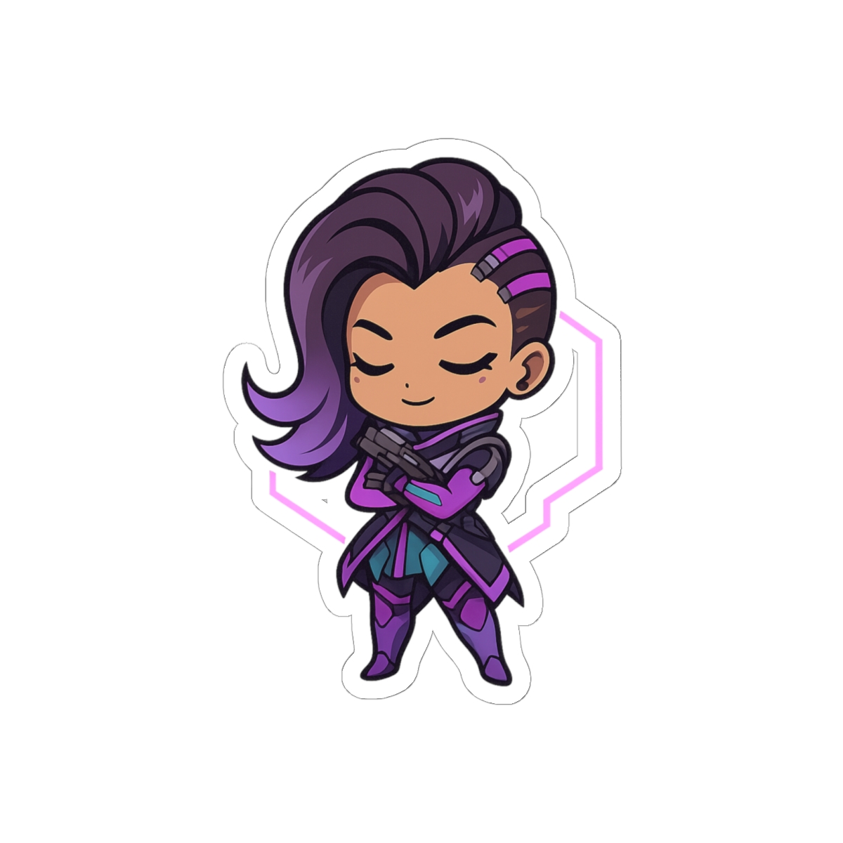 Cute Sombra Chibi Overwatch Sticker | Adorable Vinyl Decal