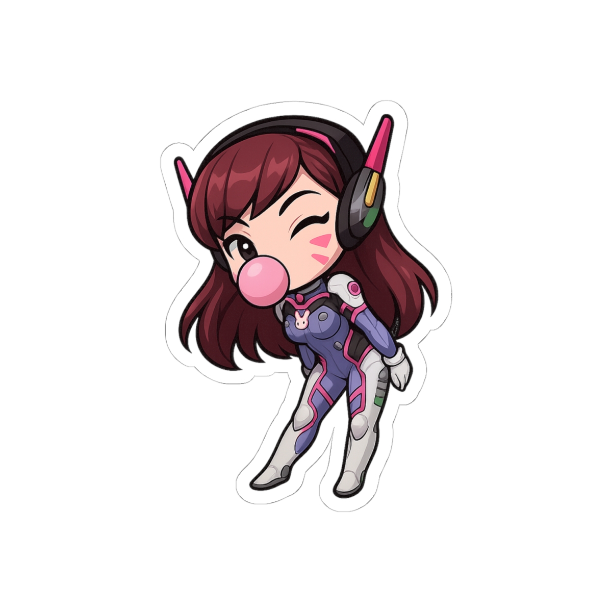Cute D.Va Overwatch Sticker | Adorable Vinyl Decal - alternate angle 1, merchandise